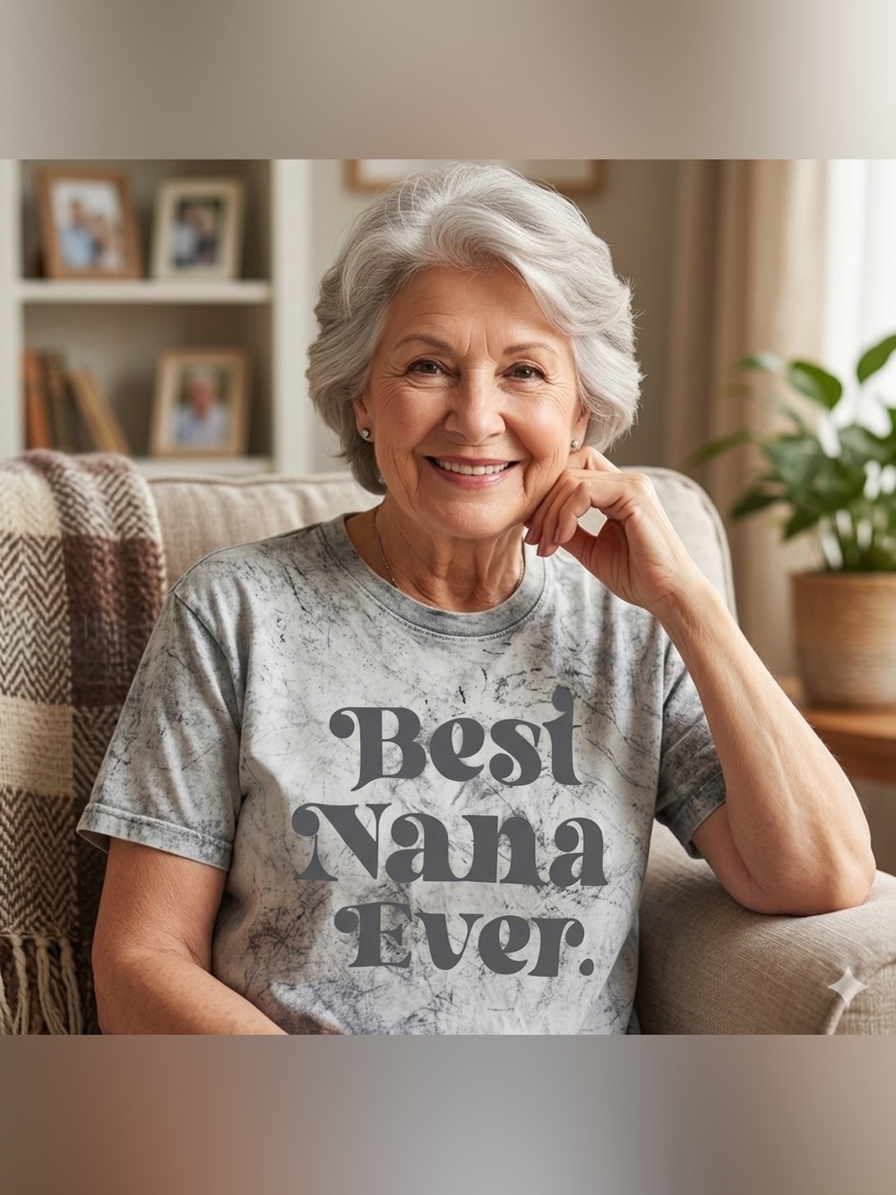 Comfort Colors Classic Gray T-Shirt, Best Nana Ever, Size Medium Crewneck Tee